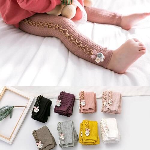 Baby Girl Tights Period Double Needle Lace Stocking Girl Pantyhose Todder Tights Infant Child Render Pantyhose collant fille
