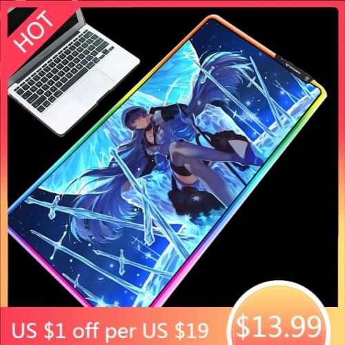 Mairuige RGB Anime Cut Crimson Pupil Animation Anime Mouse Pad LED Backlight Marquee Cool Table Mat
