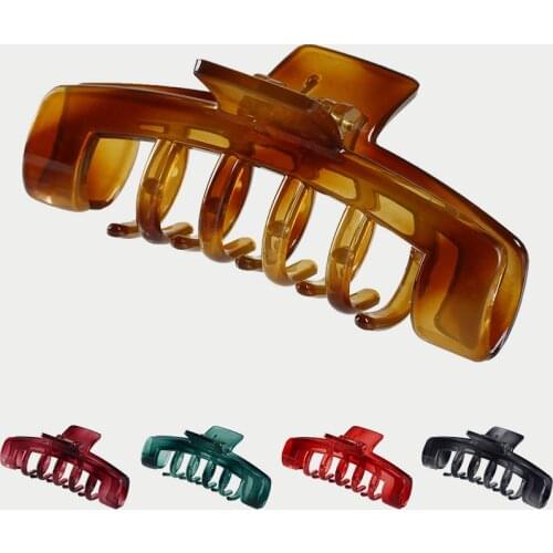 10CM Large Crabs For Hair Catching Ponytail Holders PC Tortoise Hair Claw Clips Acrylic Hollow Out Geometric Hair Clip Accessory