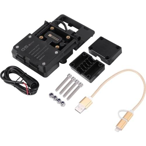 Motorcycle Navigation Bracket ABS, Mobile Phone Usb Charging Black Mount for Bmw R1200Gs F800Gs Adv F700Gs R1250Gs Crf 1000L F75