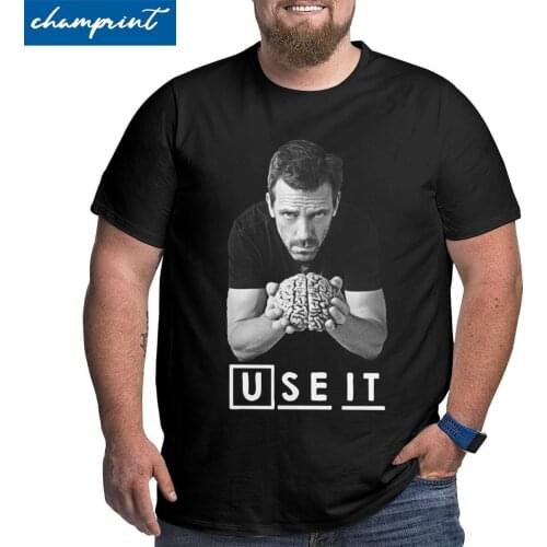 House MD T Shirt for Men Cotton Vintage T-Shirt Round Neck Dr House Use it Big Tall Tees Short Sleeve Tops Large 4XL 5XL 6XL