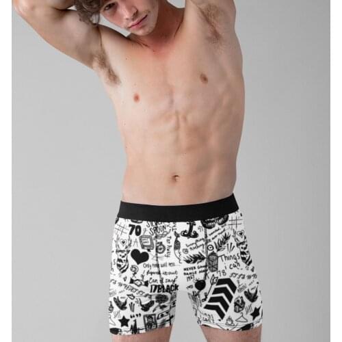 Tattoo Underwear Printed Polyester Pouch Trunk Hot Boys Cute Boxer Brief