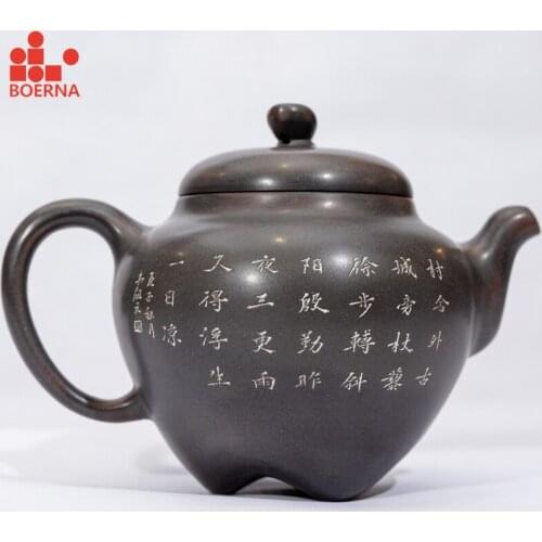 BOERNA New Arrival Nixing Teapot Ore Combscomb Ewer 200ml Beauty Shape kettle Master handmade Teaware Tea ceremony Gift Box