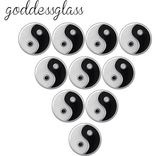 New Beauty 10pcs the eight trigrams 12mm snap buttons fit 12mm snap bracelet jewelry wholesale KZ9097
