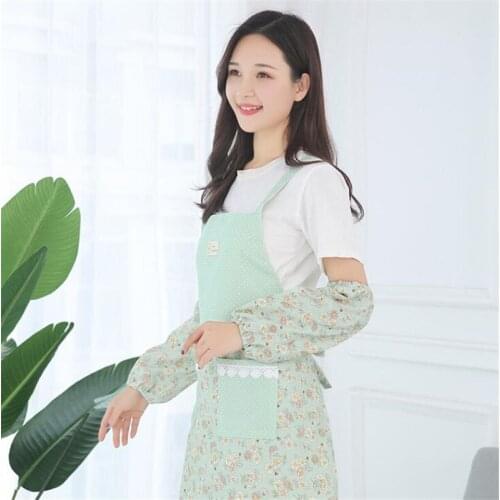 New Waterproof Apron With Pocket Kitchen Oil-Proof Household Apron Thickening Cloth Cotton Kitchen Cooking Accessories