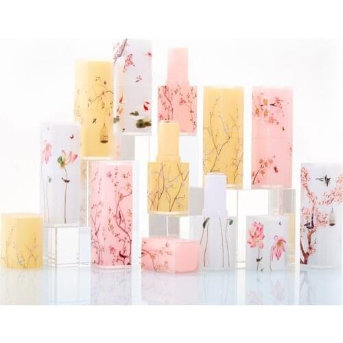Wholesale 12.1MM Lipstick Tubes Lipblam Bottles 3D Painting Lip Stick Bottles Lipgloss Containers Lip Bottles Fresh and Elegant