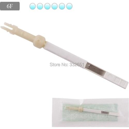 Chuse 50pcs/lot 6F Flat Permanent Makeup Card Needle For Eyebrow Pen Machine Kit 3d pen Card tattooing PMU Needle