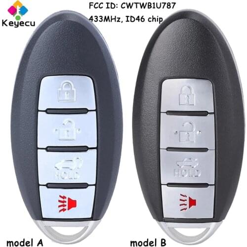 KEYECU Smart Remote Car Key With 4 Buttons for Nissan Armada Sentra Versa Sunny for Infiniti Q70 M56 M37 M35 QX56 Fob CWTWB1U787