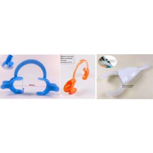 Dental Lip Cheek Retractor C Type Silicone Mouth Props Opener Soft HVE Suction Tubes Droplets Aerosol COXO
