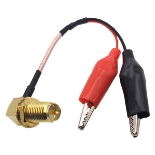RP-SMA Female Right Angle to Dual Alligator Clip Test Connector Pigtail RG316 Cable