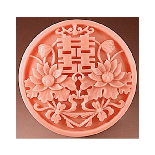 Silicone mold Double Happiness flower shape handmade round soap mold Chocolate Fondant cake mould Baking mold DIY tools