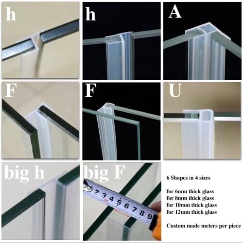 Silicone Seals Sliding Door Screen Shower Door Window Barn Bathroom Sealing 6 8 10 12mm Glass Fixture Accessories Custom Made