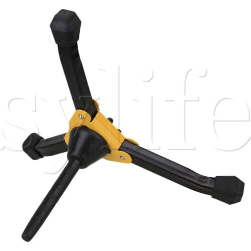 Foldable Compact Sturdy Flute Clarinet Stand 3 Metal Legs Black and Yellow