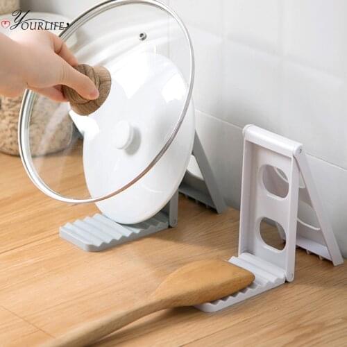 OYOURLIFE Foldable Kitchen Desktop Pot Lid Holder Multi-function Cutting Board Spoon Pan Cover Drain Drying Rack Cooker Stand