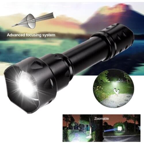 T20 Outdoor Strong Light LED Lighting Telescopic Flashlight Red Green White Light Aluminum Alloy Torch