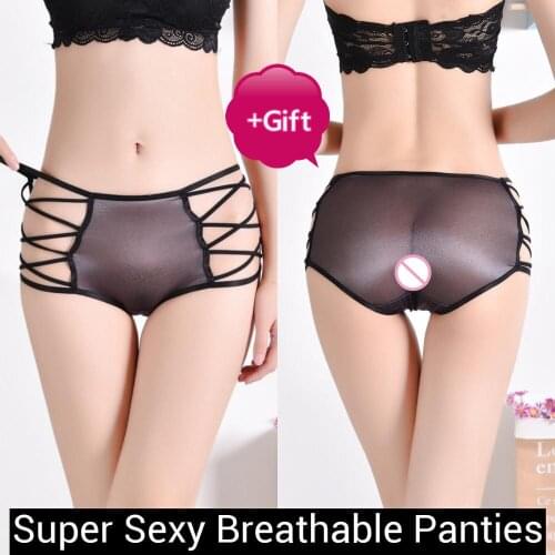 Super Sexy Multi-Cross Hollow Temptation mesh soft Breathable Panties Transparent Underware For Women Elegant Gorgeous Panties