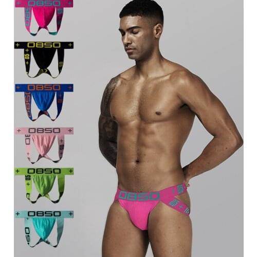 6 Colors Low Waist Sexy Men Thongs Strings Underwear Jockstraps Male Tanga Hombre Cotton U Pouch Slip Homme Men Bikini Brief