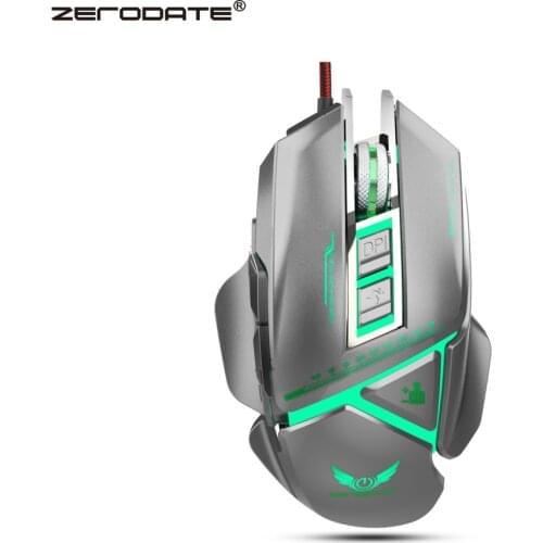 ZERODATE 11 programmable button USB wired optical mouse 3200DPI color backlight mechanical macro definition game mouse game PC
