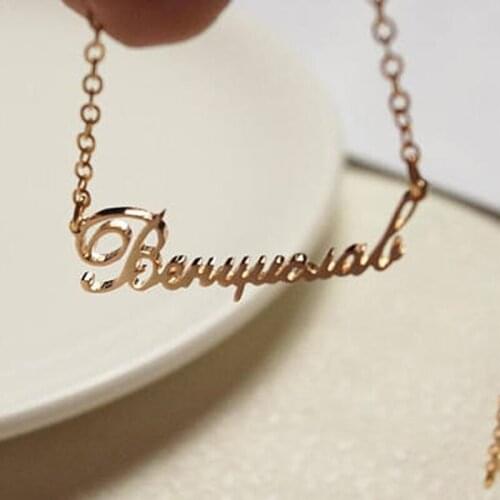 GORGEOUS TALE New Design Pesonalized Name Fashion Jewelry Best Gift Unisex Meaningful Long Chain Letters Statement Necklace