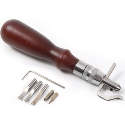 High Quality Solid Adjustable Stitching Groover, Creasing Edge Beveler with Comfortable Grip,Convenient Leather Working Tool