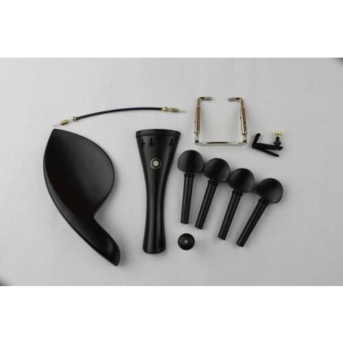 1 set high quality ebony violin parts fittings 4/4 size violin parts accessories