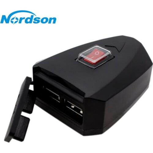 Nordson USB Charger Motorcycle Auto Truck ATV LED Dual USB Socket 5V Usb Charger Phone Power Adapter Motorcycle Accessories