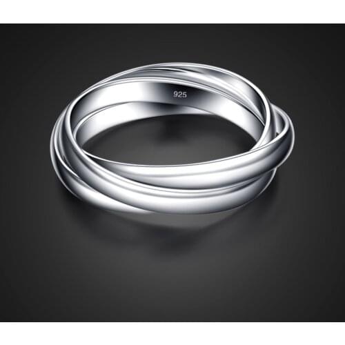 New Bohemia 100% 925 Sterling Silver Fashion 3 Ring Combination Ring 6-11 Size Personality Woman Party Jewelry gift