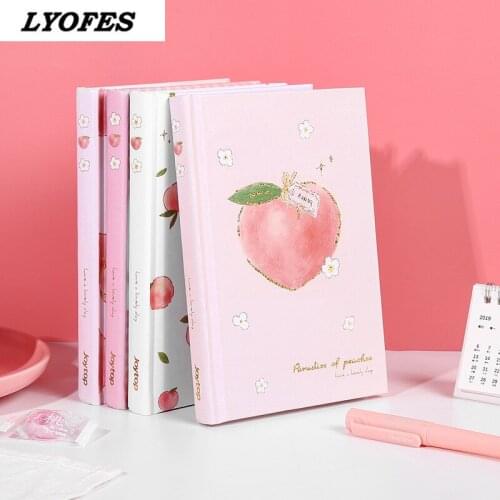"Peach Bunny Hardcover" Journal Diary Cute Notebook Girls Notepad Study Planner Memo