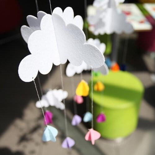 1pcs 3D Cloud Raindrops Small Decoration Ornaments Baby Room Deco Flag DIY Home Birthday Party Cute Handmade Decorations