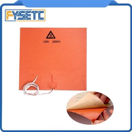 1PC Silicone Heater Pad 400x400mm 120V 1000W For CR-10 S4 3D Printer Bed Adhesive Backing