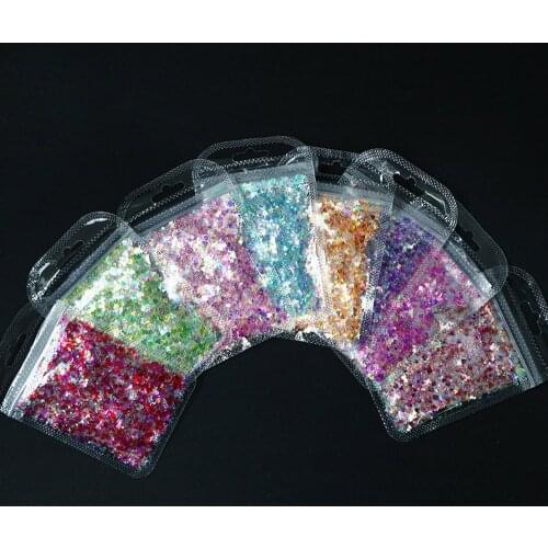 1 Bag Ultra-thin Laser Nail Art Flakes 3D Mix Star/Moon/Pentagram/Heart Holographic Sequin Accessories Manicure Decoration TX-58