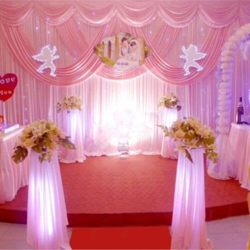 10ft*20ft hot pink wedding backdrop romantic Banquet stage curtain