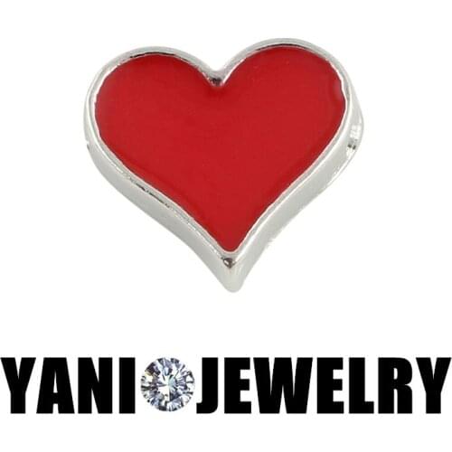 F301 Free Shipping Red Lovely Heart Charms Floating Locket Charms For Glass Locket 20Pcs/Lot