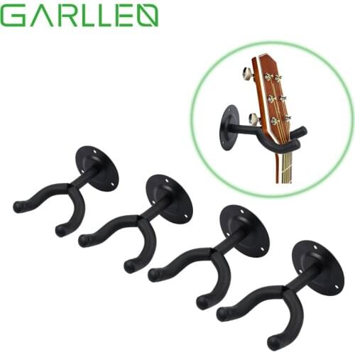 GARLLEN 4Pcs Wall-Mounted Guitar Bracket Hangers Soft Rubber Foam Padded Hook Mount Holder 40 Pounds Max Load For Guitar Display