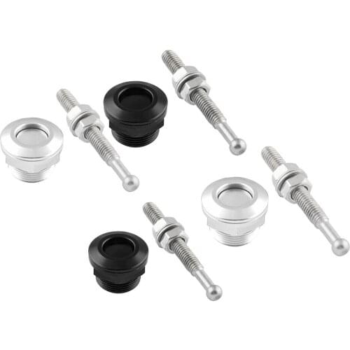 4 Pack Quick Latch Hood Pins - 0.87''/ 22mm'' Diameter Aluminum Mini Quick Release Latch - Black & Silver