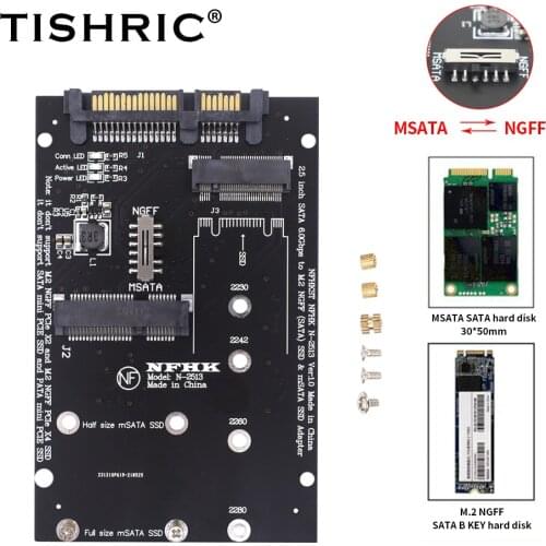 M.2 NGFF mSATA To Sata3.0 2.5 Inch Adapter Card support MSata Or B Key hard disk Converter Card For SSD/2230/2242/2260/2280 M2