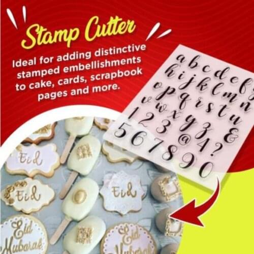 Alphabet Letter Number Cookie Press Stamp Embosser Cutter Fondant Mould Cake Baking Molds Tools Round Cutter Stencil Cookies