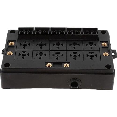 Car Relay Socket Black Box 18 Way Blade Fuse Holder for Automotive Marine
