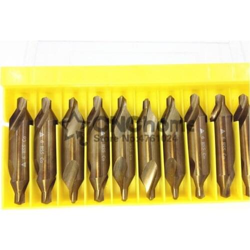 Free Delivery 1.0mm~5.0mm 10pcs HSS CO M35 60 degrees Containing cobalt spiral center drill Processing of stainless steel etc