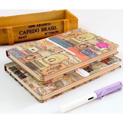 Retro Hardcover European Style Travelers Notebook A5 Kraft Paper Cover with Bookmark Note Book Journal Diary Memo School Notepad
