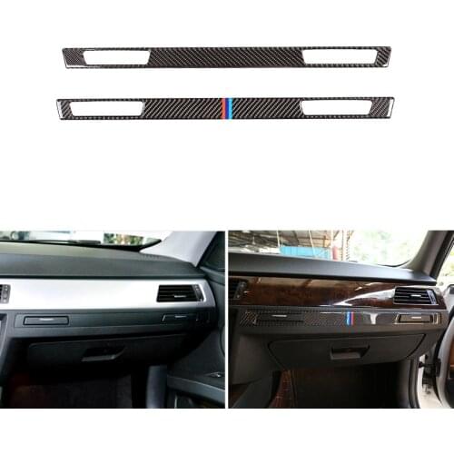 Real Carbon Fiber Center Control Copilot Water Cup Holder Panel Cover Trim For BMW E90 E92 E93 2005 2006 - 2009 2010 2011 2012