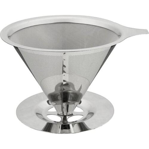 Double Layer Stainless Steel Coffee Filter Holder Pour Over Coffees Dripper Mesh Coffee Tea Filter Basket Tools
