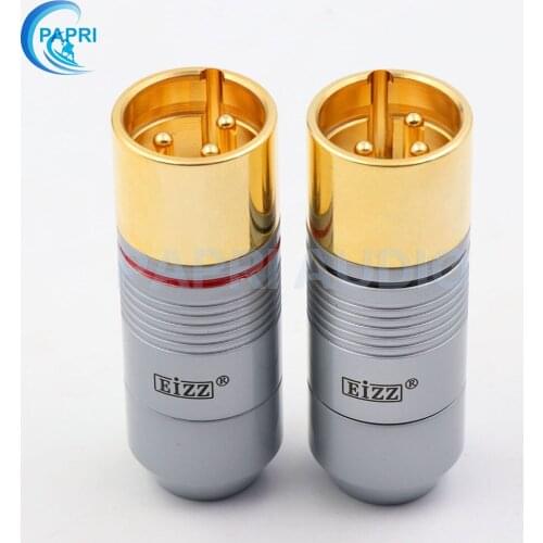 EIZZ EZ-206M High End Balance Socket 3Pin XLR male Jack Plug Gold Plated Connector For Audio Amplifier 2PCS