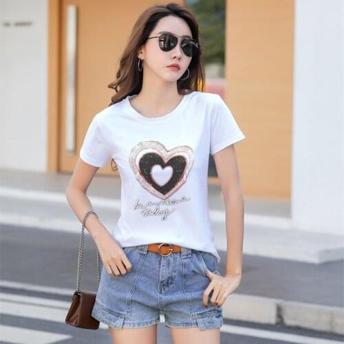 GGRIGHT Tees T-Shirt Woman Casual Summer Tshirt Femme 2021 Short Sleeve T Shirt Women Cotton Oversized Diamond Black White Tops