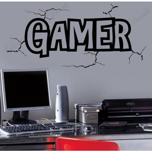 Gamer Wall Sticker Vinyl Home Decor Kids Boys Room Gaming Room Video Game Wall Decals Removable Interior Decoration Murals 4624