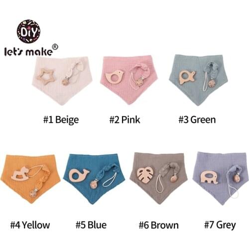 Cotton Belt Buckle Bib Pacifier Chain Beech Animal Set Kid Cloths Cartoon Saliva Towel Baby Eating Accessory Soft Baby Stuff