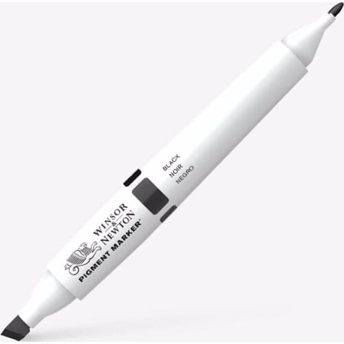 Winsor & Newton WN Graphic Artist Art Pigment Marker Pens Twin Tip Professional Black and Grey Colors Full 107 Colors