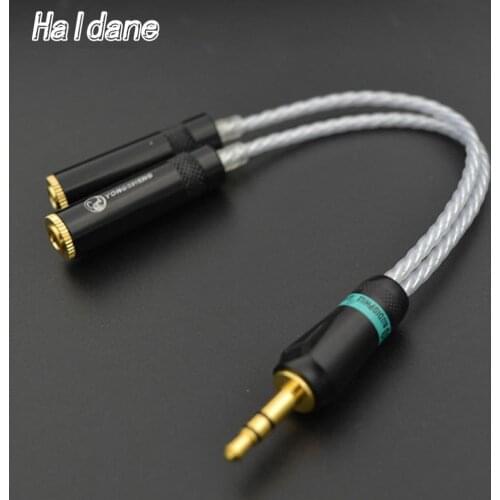 Haldane 15cm 3.5mm Stereo Male to Double 2x3.5mm Female Cable Nordost odin 3 Line In Car Aux Cable Headphone Amplifier