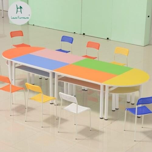 Louis Fashion Office Furniture Sets Color Table Combination Strips