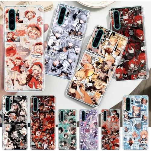 Genshin Impact Game Manga Soft Phone Case For Huawei Honor 10 9 20 Lite Y5 Y6 Y7 Y9 8A 8X 8S 7A 7X 9X 10i 20i Pro Cover Coque